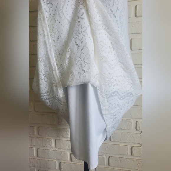 NWT Papa Vancouver White Lace Dress Asymmetrical A-line Sleeveless Summer Medium - Picture 10 of 13